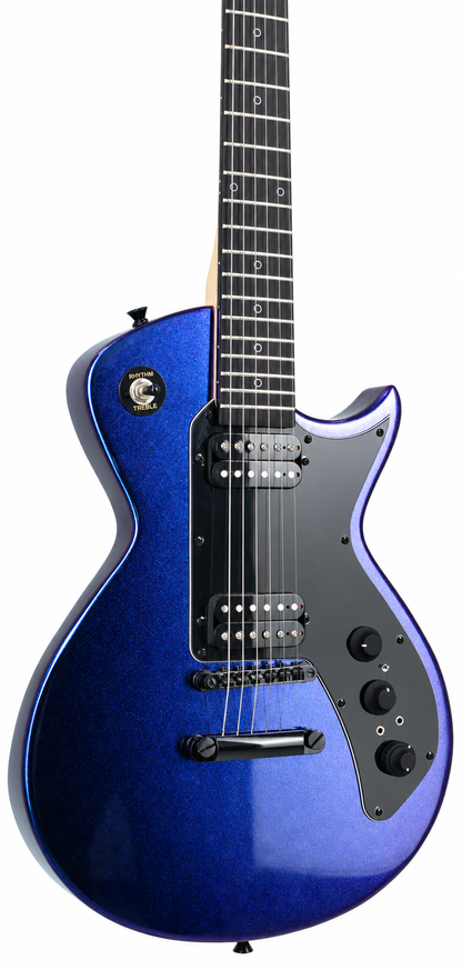 Tagima Guitarra eléctrica Sixmart SC de 6 cuerdas con efectos integrados Metal Chameleon Blue