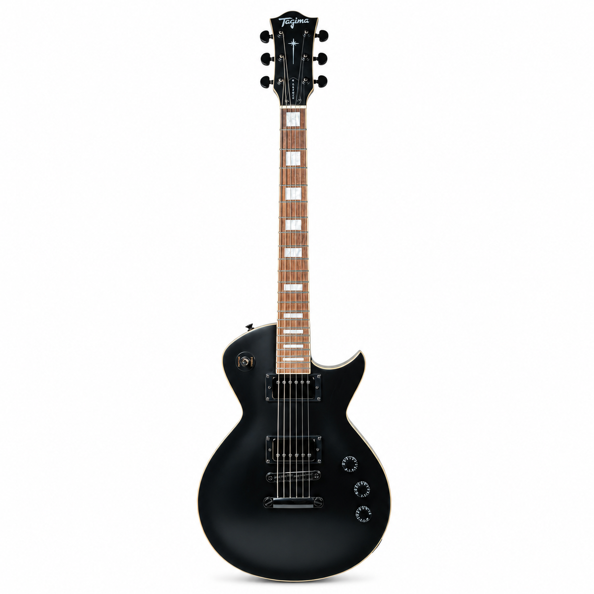 Tagima | Guitarra eléctrica tipo LP Almach de 6 cuerdas – Negro Mate