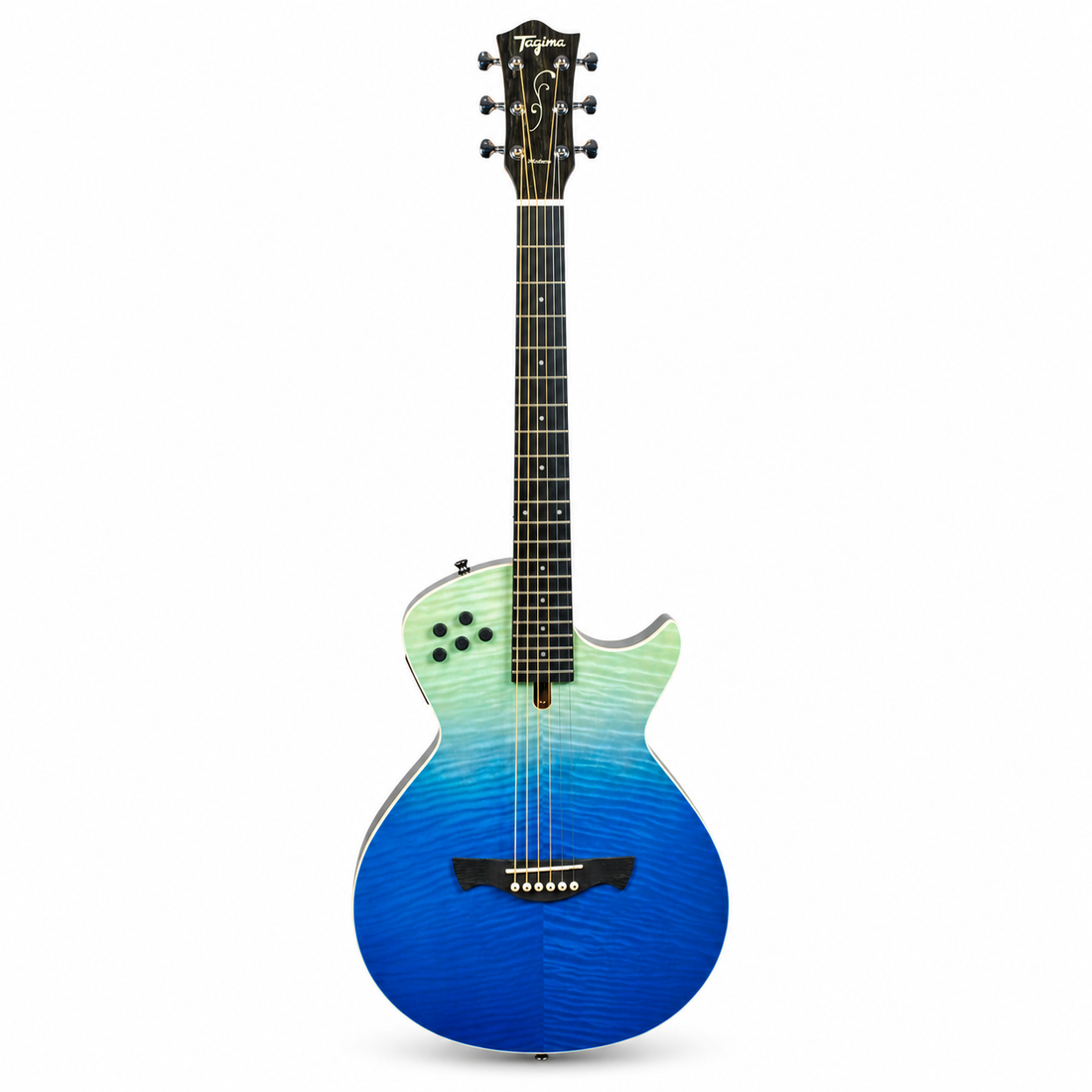 Tagima | Guitarra electroacústica Modena Steel de 6 cuerdas, cuerpo slim – Blue Fade Gloss