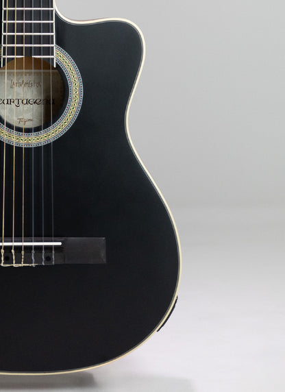 TAGIMA | GUITARRA ELECTROACÚSTICA SLIM NYLON SERIE LATAM, COLOR NEGRO CARTAGENA