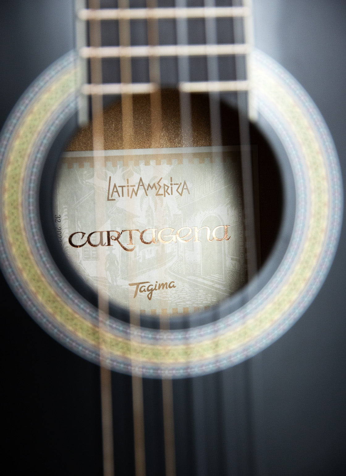 TAGIMA | GUITARRA ELECTROACÚSTICA SLIM NYLON SERIE LATAM, COLOR NEGRO CARTAGENA