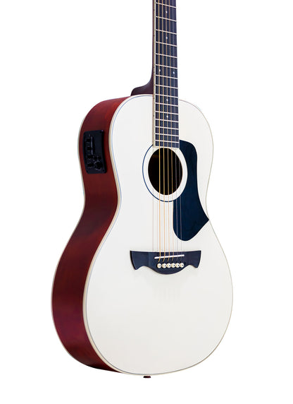 TAGIMA | GUITARRA ELECTROACÚSTICA SERIE LATAM, COLOR OLYMPIC WHITE SATIN NAZCA