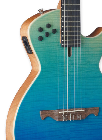 TAGIMA | GUITARRA ELÉCTROACÚSTICA MODENA BLUE CUERDAS NYLON