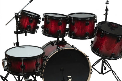 EVOLUTION | BATERÍA PANTERA 6 PIEZAS ARO NEGRO COLOR ROJO SOMBREADO