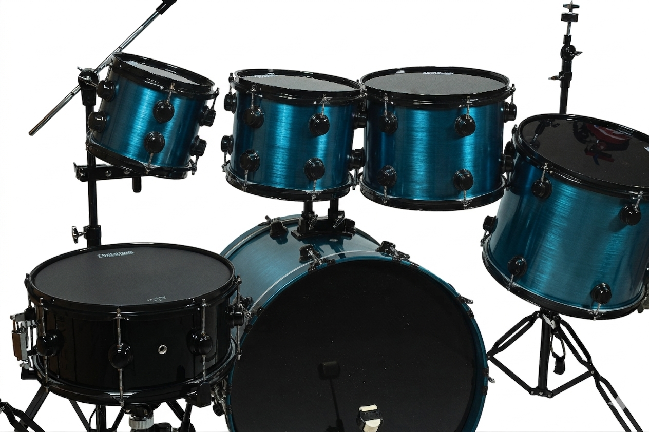 EVOLUTION | BATERÍA PANTERA 6 PIEZAS COLOR AZUL ARO NEGRO