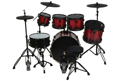 EVOLUTION | BATERÍA PANTERA 6 PIEZAS ARO NEGRO COLOR ROJO SOMBREADO