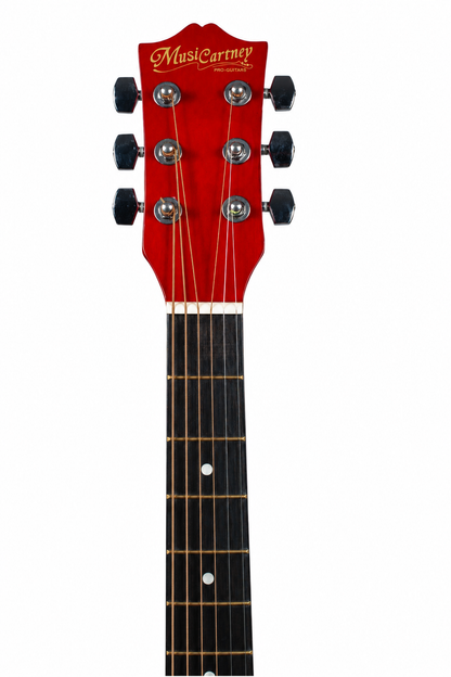 Musicartney guitarra electroacústica CG-851 slim cuerdas de metal color rojo