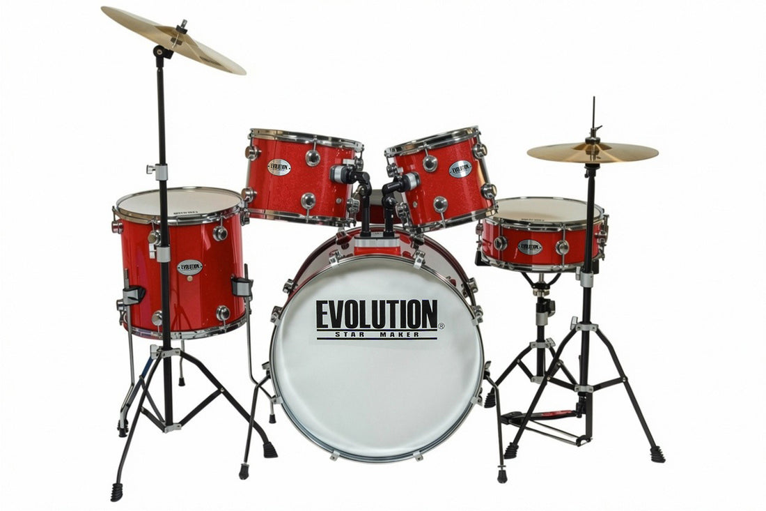 EVOLUTION | BATERIA STARMAKER HERRAJE CROMO 5 PZAS COLOR ROJO