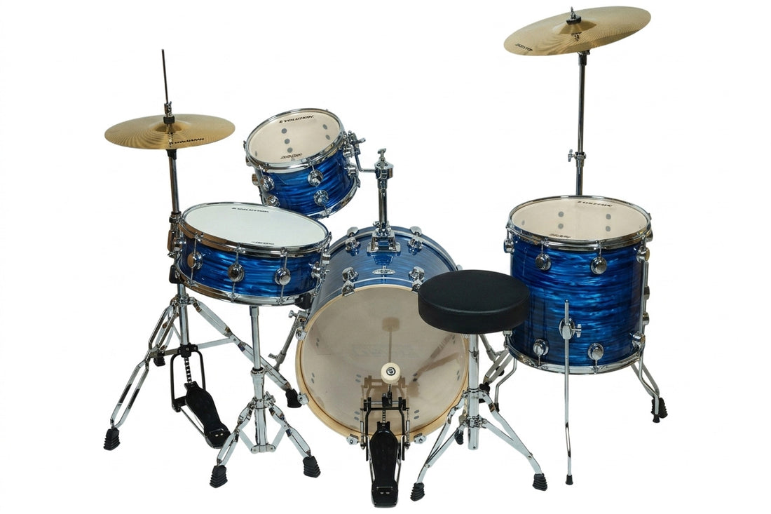 EVOLUTION | BATERÍA EVOLUTION TRAVEL FABRICADA EN MADERA DE ARCE COLOR STRATA BLUE.