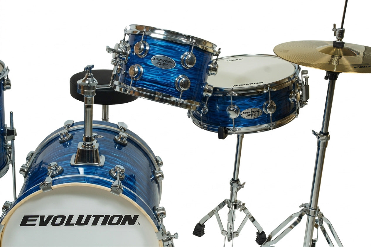 EVOLUTION | BATERÍA EVOLUTION TRAVEL FABRICADA EN MADERA DE ARCE COLOR STRATA BLUE.