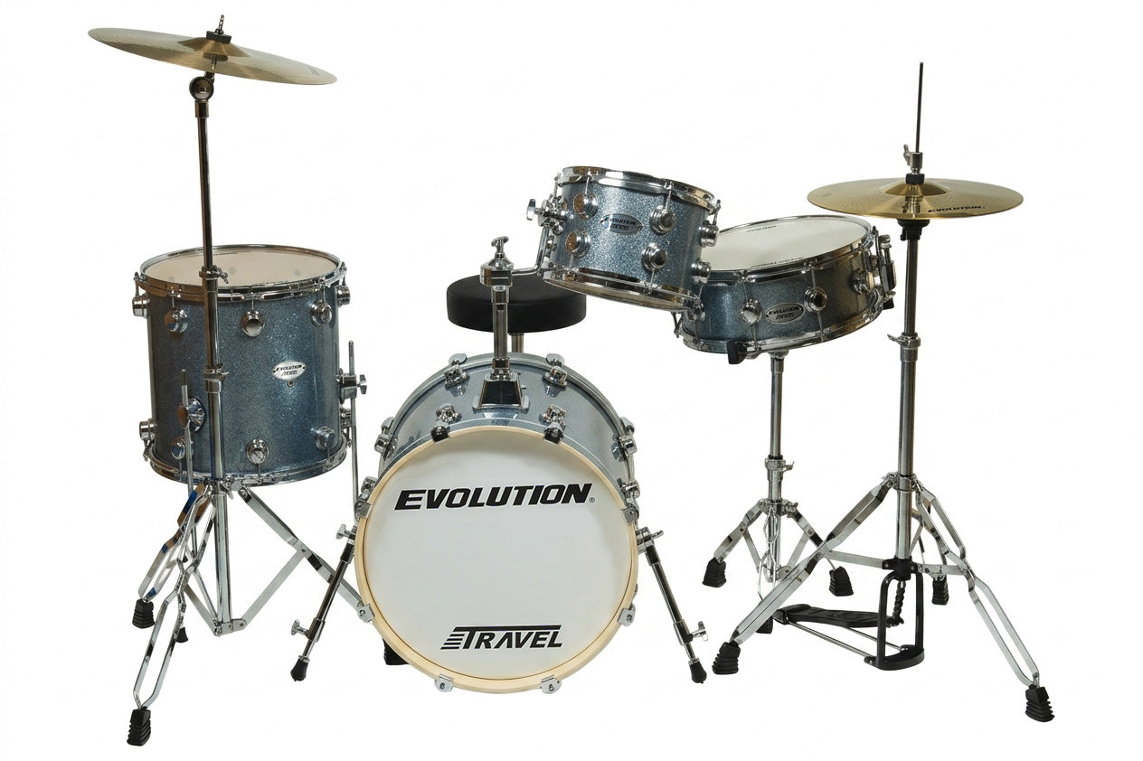 EVOLUTION | BATERÍA EVOLUTION TRAVEL FABRICADA EN MADERA DE ARCE COLOR AZUL SPARKLE