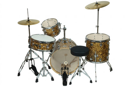 EVOLUTION | BATERIA 4 PZAS BRONCE CON BRILLOS 10X8 ( TRAVEL )