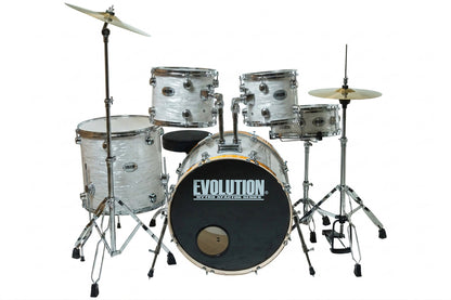 EVOLUTION | BATERIA NYTRO X FACTOR 5 PZAS. 10\" 12\" 14\" 16\" 22\" (AROS DE MADERA 22\") COLOR STRATA WHITE