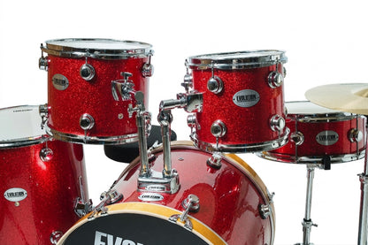 EVOLUTION | BATERIA NYTRO X FACTOR CON PLATILLOS, COLOR ROJO