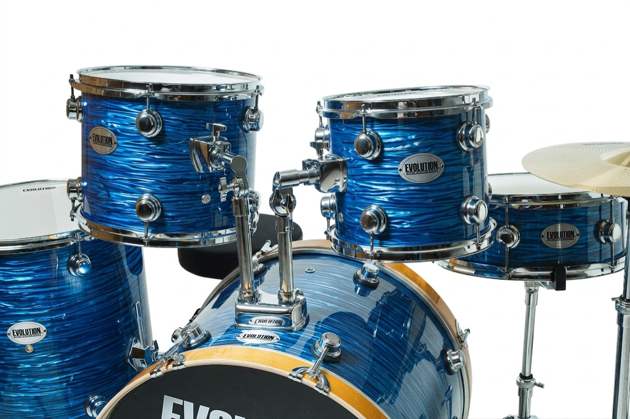 EVOLUTION | BATERIA NYTRO X FACTOR 5 PZAS. 10\" 12\" 14\" 16\" 22\" (AROS DE MADERA 22\") COLOR STRATA BLUE.