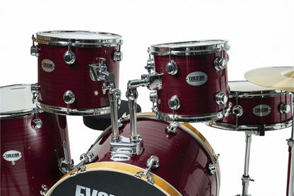 EVOLUTION | BATERIA NYTRO X FACTOR CON PLATILLOS, COLOR VINO