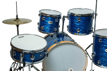 EVOLUTION | BATERIA NYTRO X FACTOR 5 PZAS. 10\" 12\" 14\" 16\" 22\" (AROS DE MADERA 22\") COLOR STRATA BLUE.