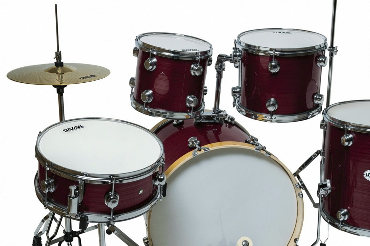 EVOLUTION | BATERIA NYTRO X FACTOR CON PLATILLOS, COLOR VINO