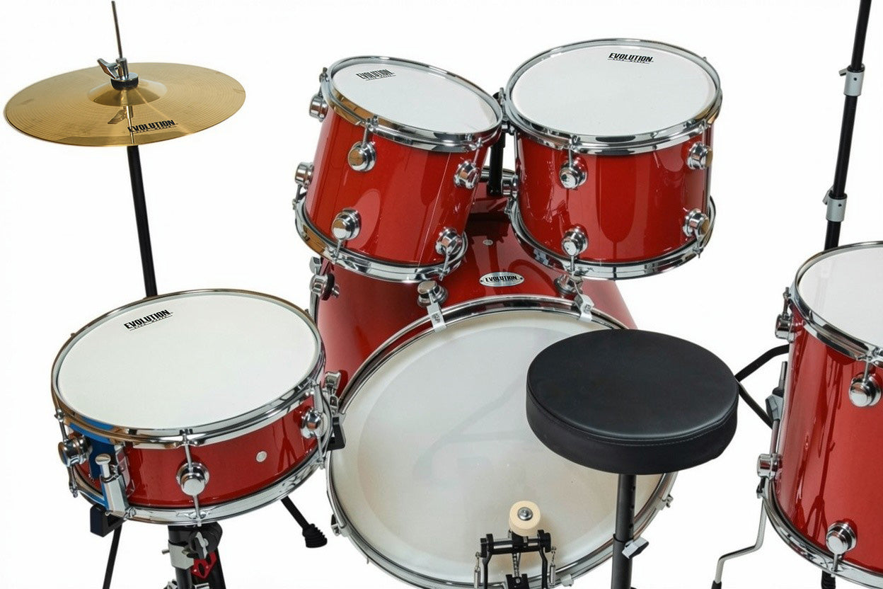 EVOLUTION | BATERIA STARMAKER HERRAJE CROMO 5 PZAS COLOR ROJO