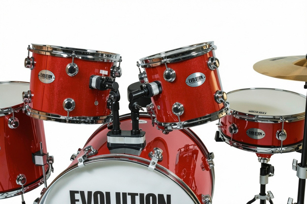 EVOLUTION | BATERIA STARMAKER HERRAJE CROMO 5 PZAS COLOR ROJO