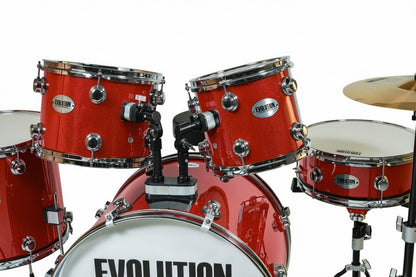 EVOLUTION | BATERIA STARMAKER HERRAJE CROMO 5 PZAS COLOR ROJO