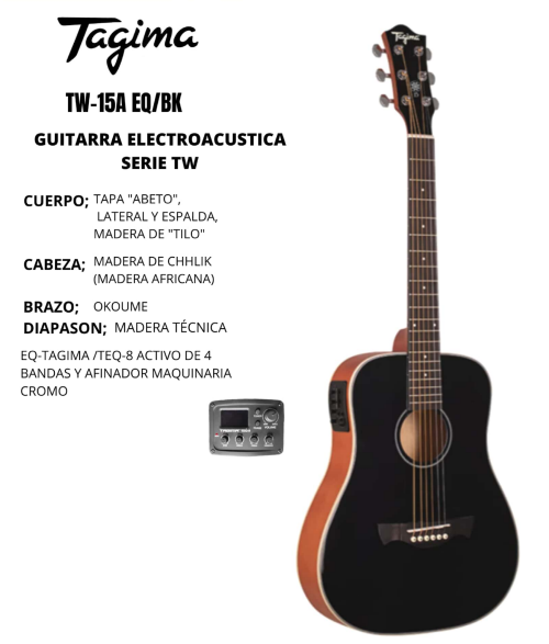 Guitarra electroacústica TW-15-EQ-BK