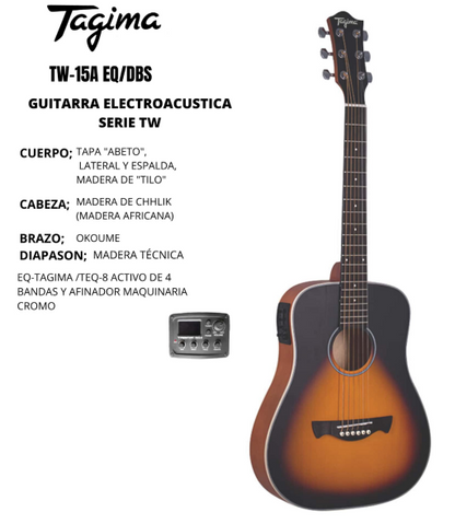 Guitarra electroacústica TW-15-EQ-BK