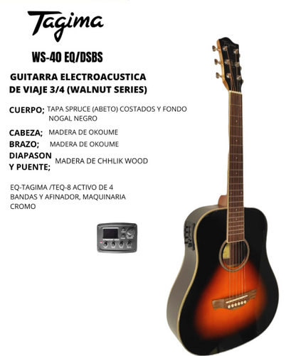 Guitarra electroacústica WS-40-EQ